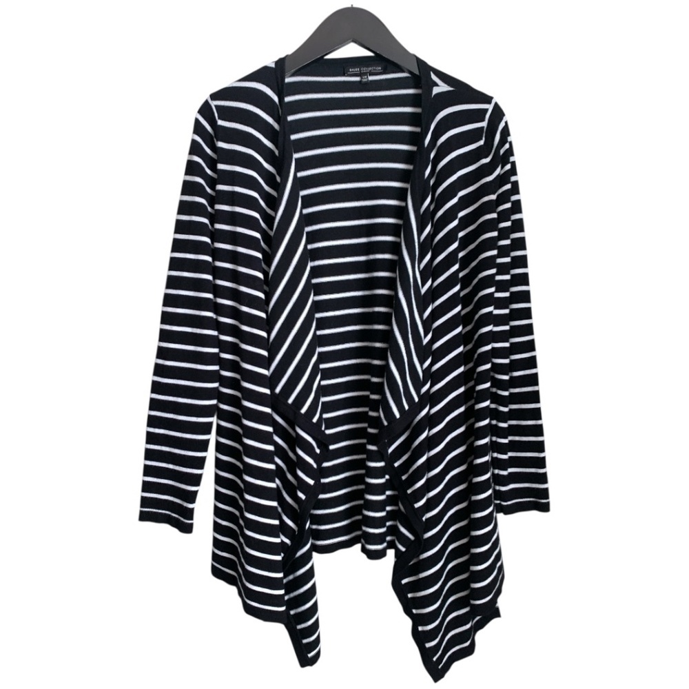 Bajee Collection by BeCool Women's Cardigan Small/Medium Black White Sweater